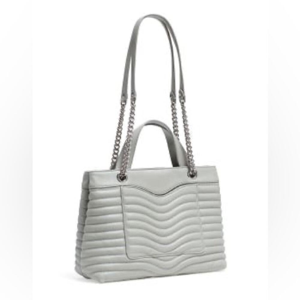 REBECCA MINKOFF Leather m.a.b. Quilted Wave Satchel Shoulder Bag in Perlo - Picture 3 of 16